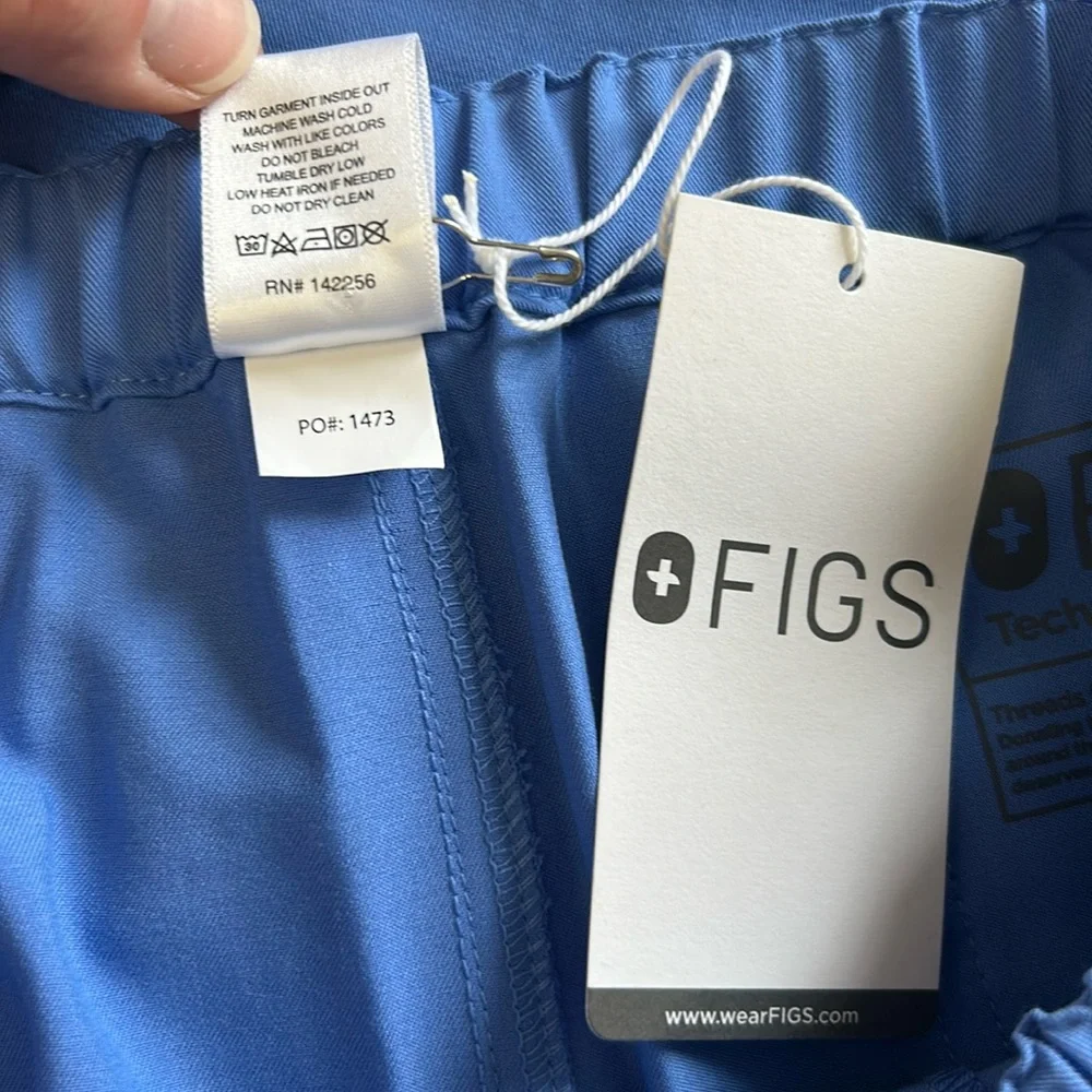 NWT Figs Men’s Pisco Basic Scrub Pants‎ Technical Collection w/Pockets Blue M